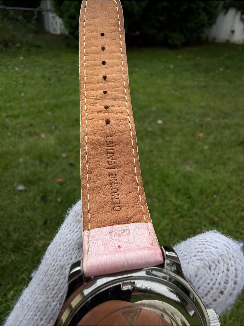 Guess Breast Cancer Awareness Watch U11542L1 Pink Ribbon Crystal Bezel Leather